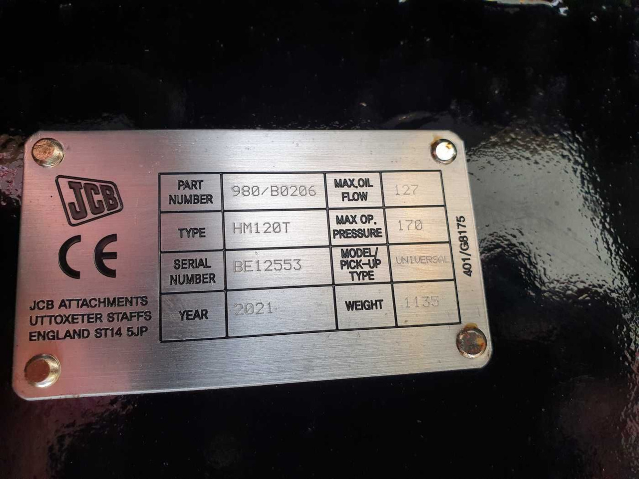 Hydraulic hammer for Construction machinery JCB HM120T / Hydraulikhammer / MS21 / 12-18 to: picture 11 Hydraulic hammer for Construction machinery JCB HM120T / Hydraulikhammer / MS21 / 12-18 to: picture 11