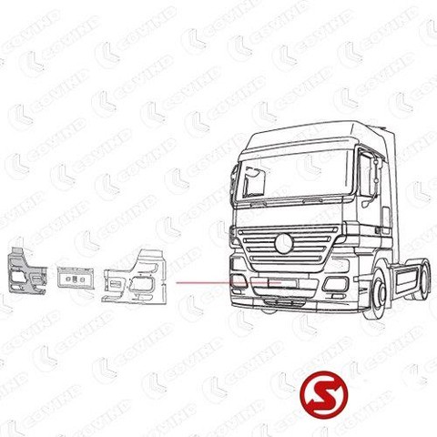 Mercedes-Benz Bumper actros 2 - 3 mega rechts - Bumper for Truck: picture 2 Mercedes-Benz Bumper actros 2 - 3 mega rechts - Bumper for Truck: picture 2