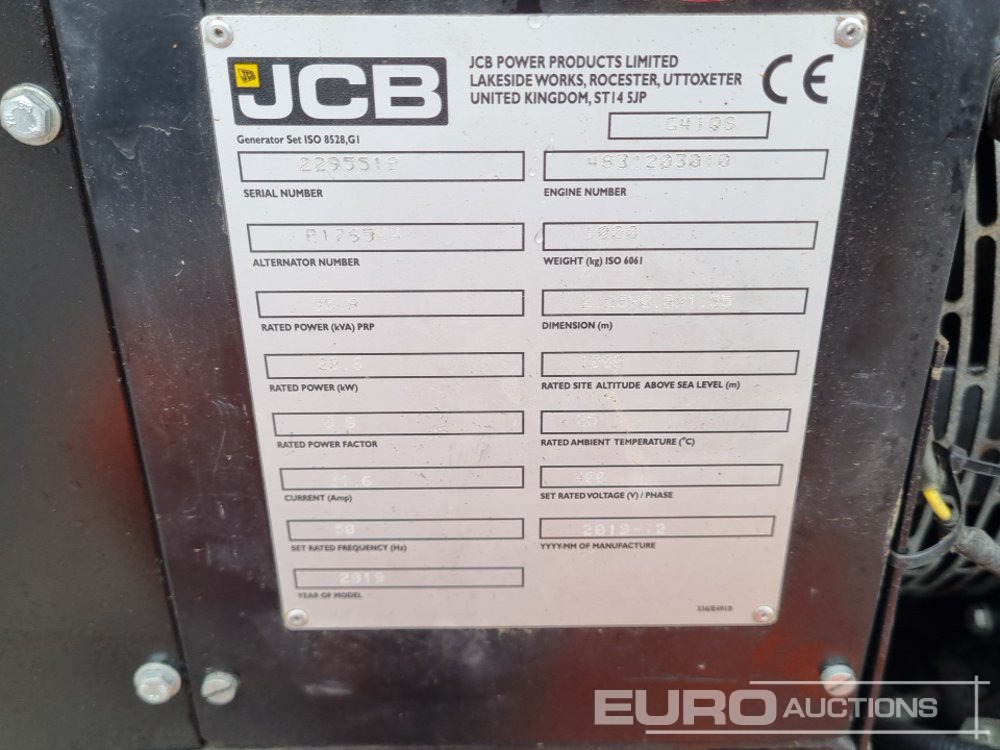Generator set 2019 JCB G41QS: picture 19