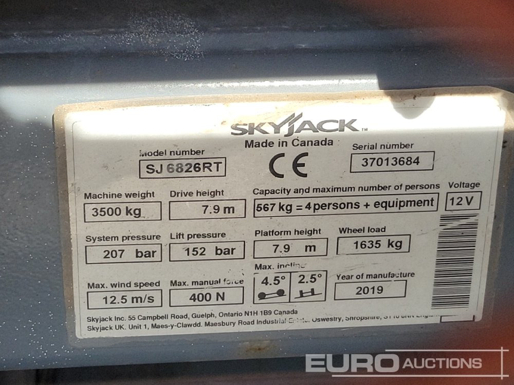 Aerial platform 2019 SkyJack SJ6826RT: picture 45