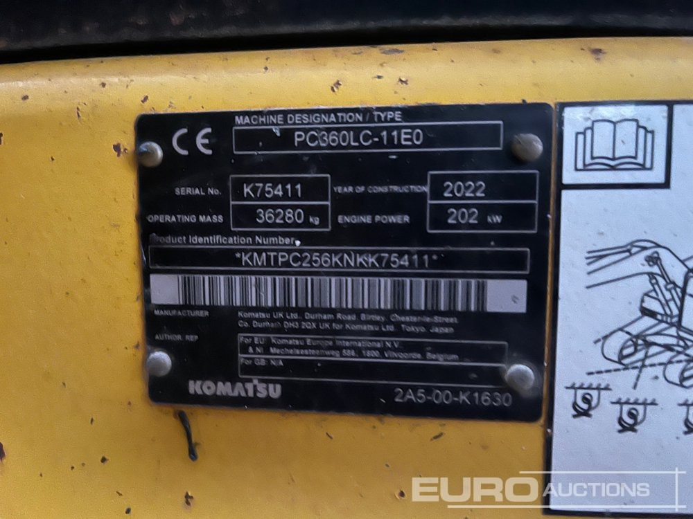 2022 Komatsu PC360LC-11E0 - Crawler excavator: picture 3 2022 Komatsu PC360LC-11E0 - Crawler excavator: picture 3