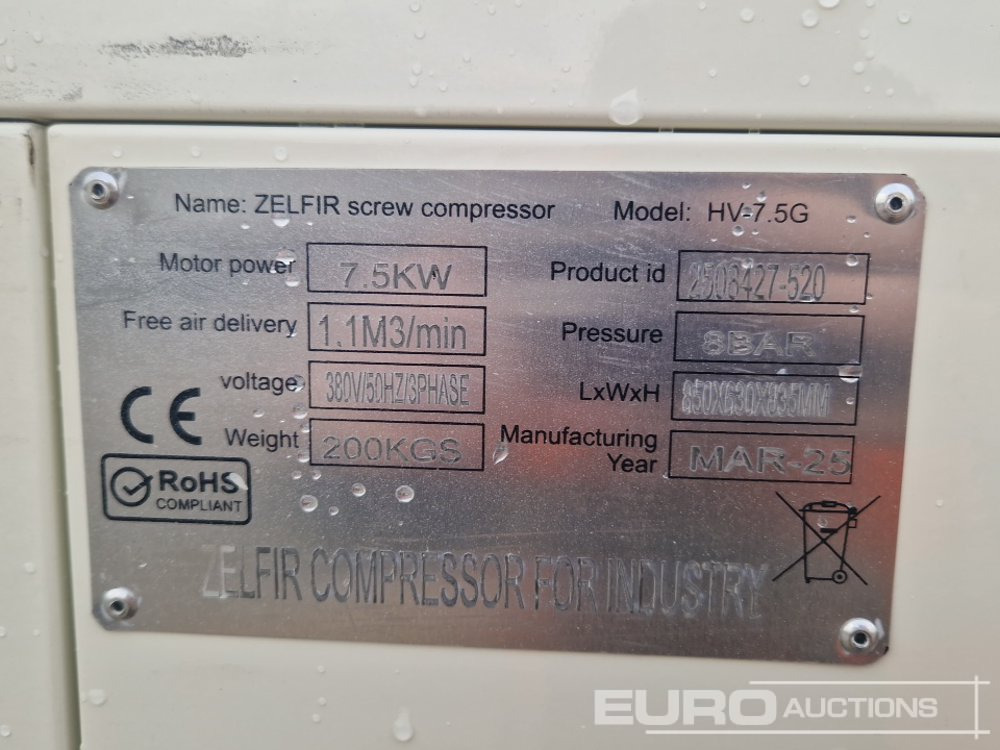 Air compressor Unused 2025 Zelfir 7.5KW Screw Compressor: picture 17 Air compressor Unused 2025 Zelfir 7.5KW Screw Compressor: picture 17