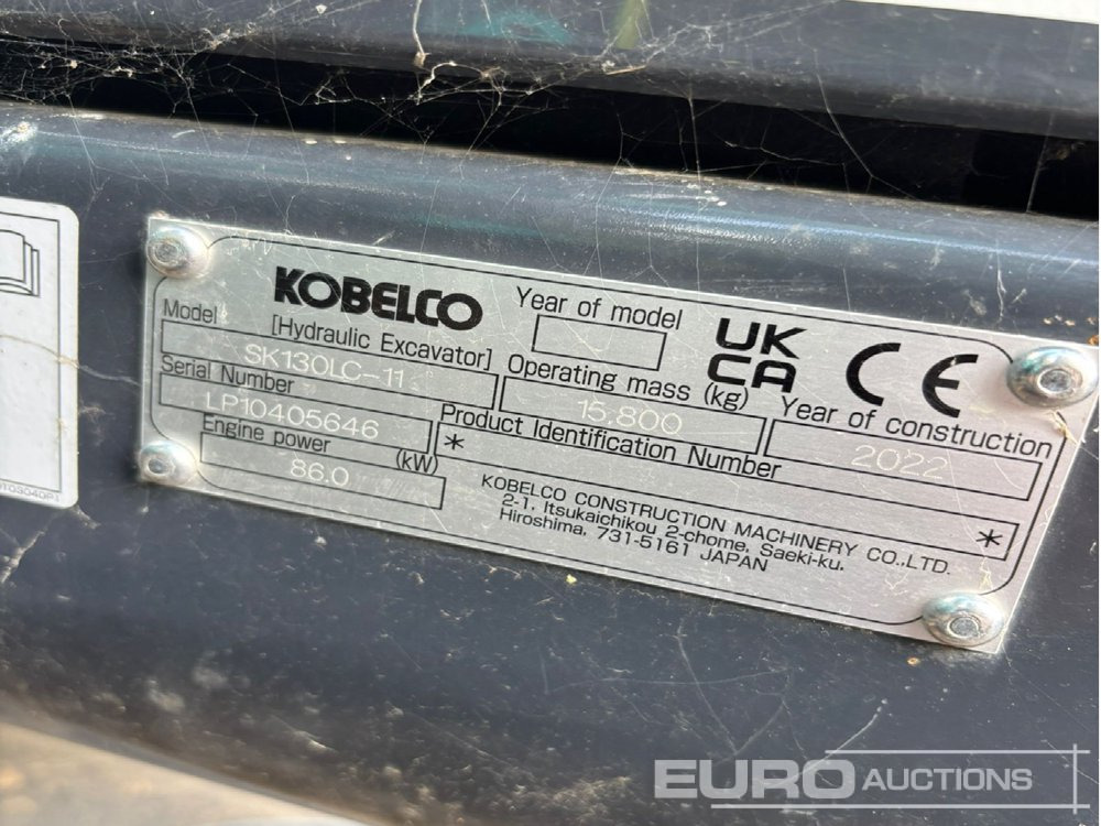 Crawler excavator Unused Kobelco SK130LC-11: picture 7