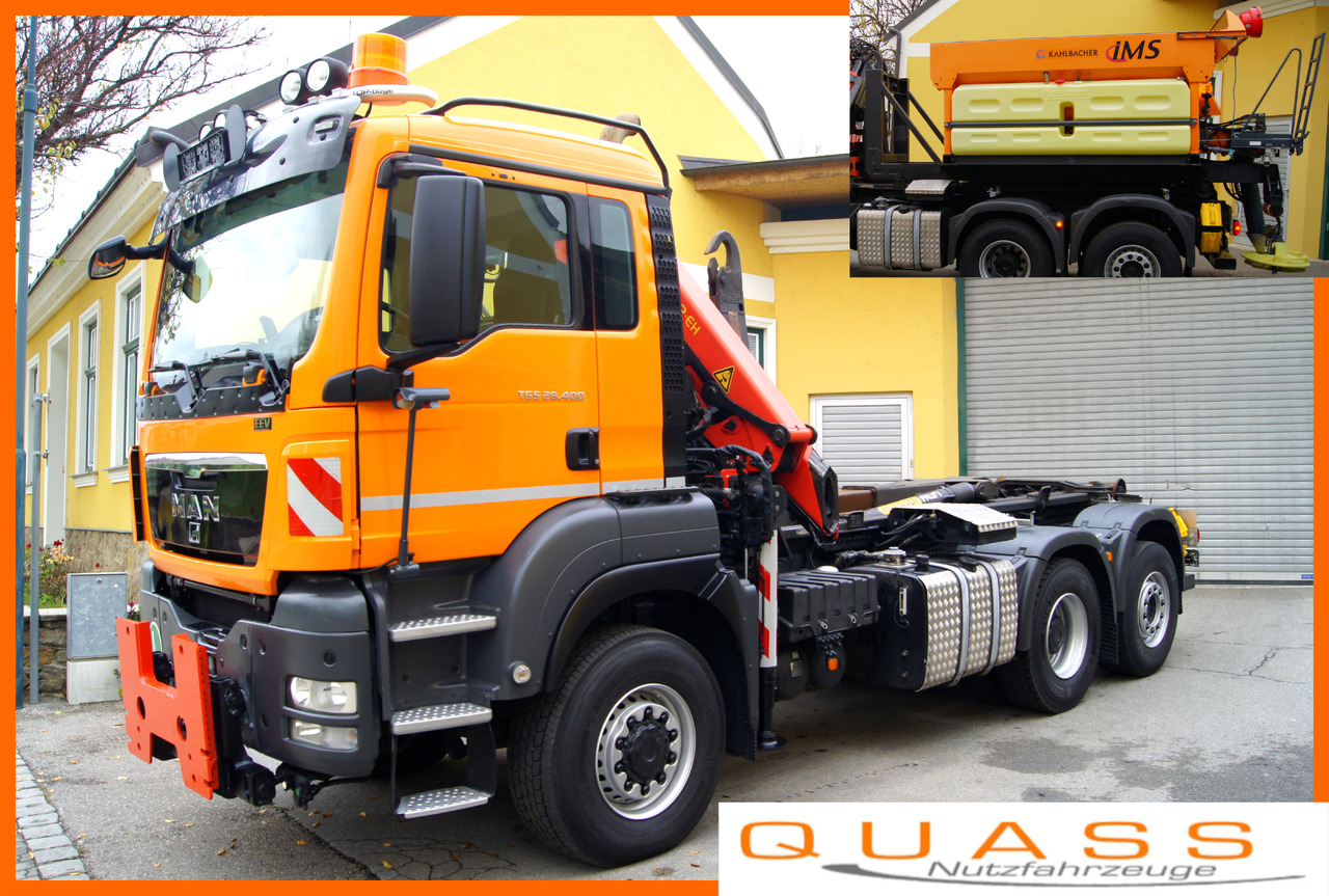 MAN TGS 28.400 BL 6x4-4/TÜV/PK12002/PALIFT/Winterdienst/Salzstreuer/Streuer/Schneepflug - Hook lift truck, Crane truck: picture 1 MAN TGS 28.400 BL 6x4-4/TÜV/PK12002/PALIFT/Winterdienst/Salzstreuer/Streuer/Schneepflug - Hook lift truck, Crane truck: picture 1
