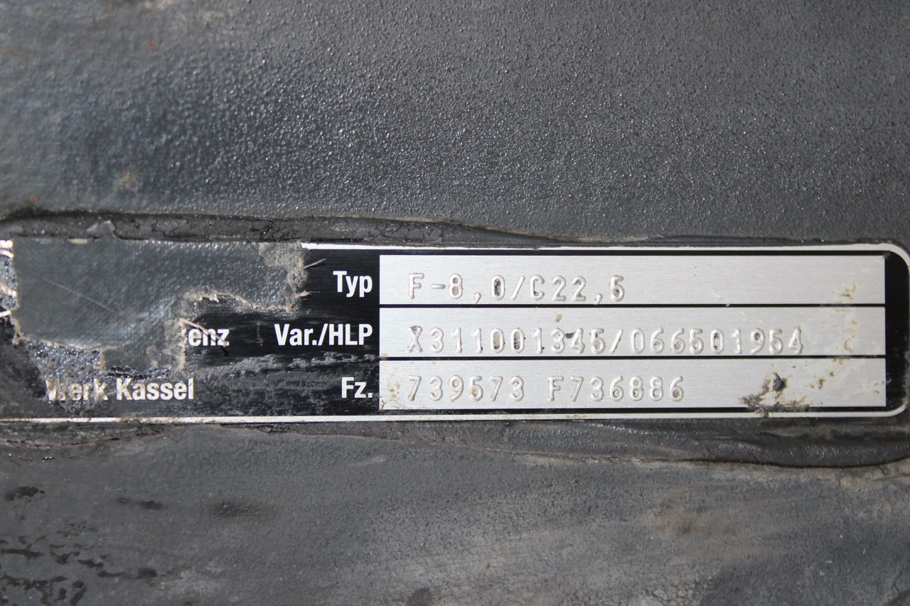 AXA FATA F-8,0-C22,5 MERCEDES ACTROS MP4 A9603311801, X311001345 - Front axle for Truck: picture 3 AXA FATA F-8,0-C22,5 MERCEDES ACTROS MP4 A9603311801, X311001345 - Front axle for Truck: picture 3