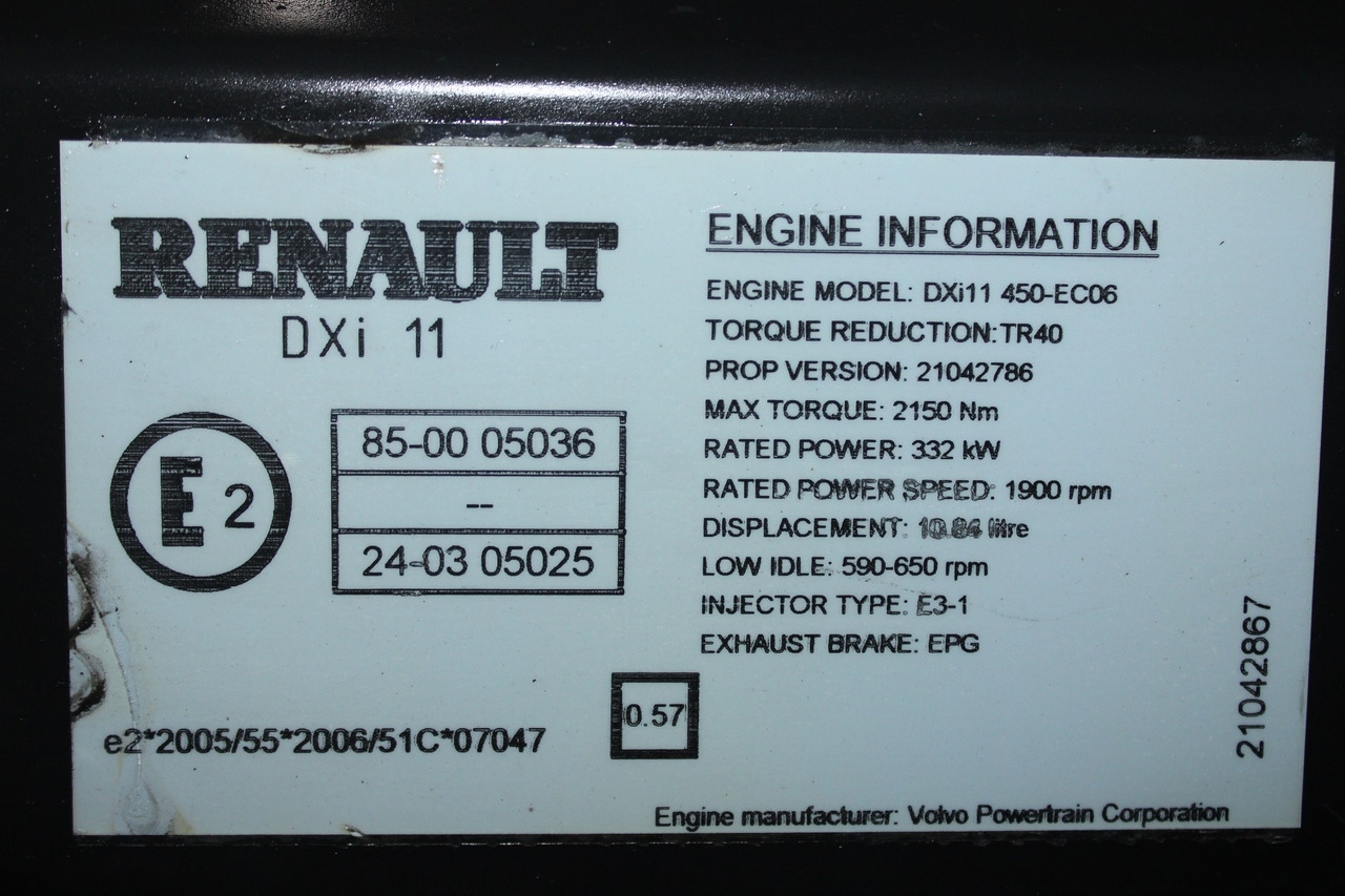 MOTOR RENAULT DXI11 450CP EURO 5 21042786 - Engine for Truck: picture 5 MOTOR RENAULT DXI11 450CP EURO 5 21042786 - Engine for Truck: picture 5