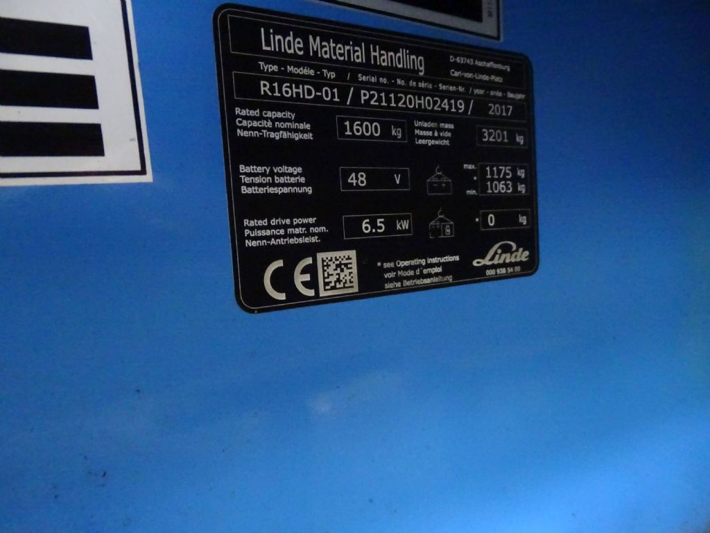 Reach truck Linde R16HD-01: picture 9