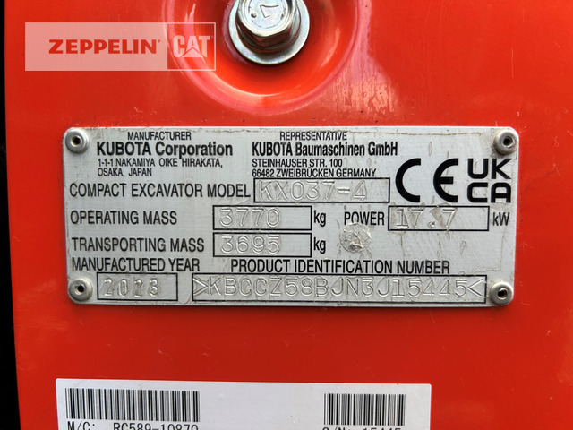Kubota KX037-4 - Mini excavator: picture 5 Kubota KX037-4 - Mini excavator: picture 5